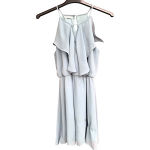 MAURICES WOMENS BLUE KEYHOLE RUFFLE TANK DRESS SIZE LARGE